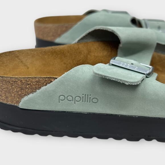 Birkenstock Papillio Arizona Platform Sandal-Nubuck in Pure Sage Size 41/10 - Picture 4 of 11